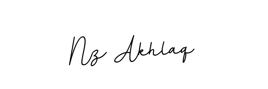 This is the best signature style for the Nz Akhlaq name. Also you like these signature font (BallpointsItalic-DORy9). Mix name signature. Nz Akhlaq signature style 11 images and pictures png