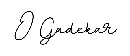 A dynamic signature style for O Gadekar using BallpointsItalic-DORy9 script. Designed to look authentic, handwritten, and professional. O Gadekar signature style 11 images and pictures png