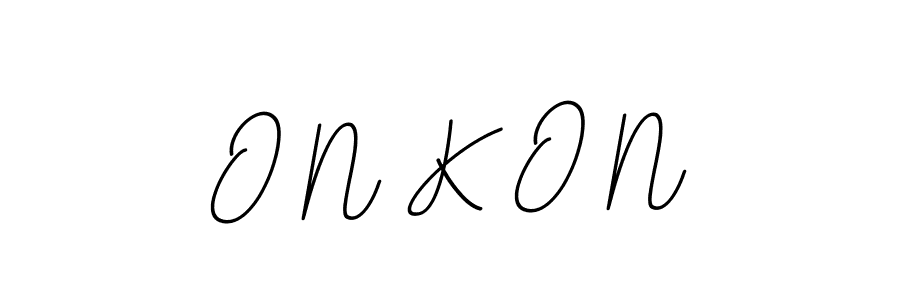 The best way (BallpointsItalic-DORy9) to make a short signature is to pick only two or three words in your name. The name O N K O N include a total of six letters. For converting this name. O N K O N signature style 11 images and pictures png