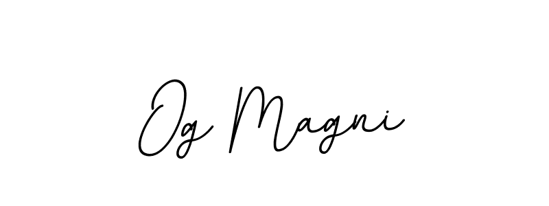 BallpointsItalic-DORy9 is a professional signature style that is perfect for those who want to add a touch of class to their signature. It is also a great choice for those who want to make their signature more unique. Get Og Magni name to fancy signature for free. Og Magni signature style 11 images and pictures png