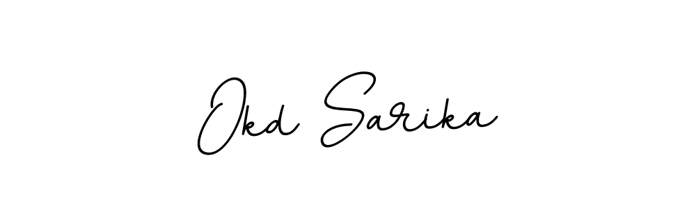 How to make Okd Sarika name signature. Use BallpointsItalic-DORy9 style for creating short signs online. This is the latest handwritten sign. Okd Sarika signature style 11 images and pictures png