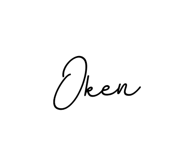 How to make Oken name signature. Use BallpointsItalic-DORy9 style for creating short signs online. This is the latest handwritten sign. Oken signature style 11 images and pictures png