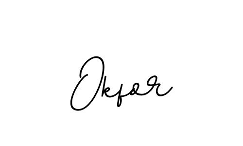 How to make Okfor name signature. Use BallpointsItalic-DORy9 style for creating short signs online. This is the latest handwritten sign. Okfor signature style 11 images and pictures png