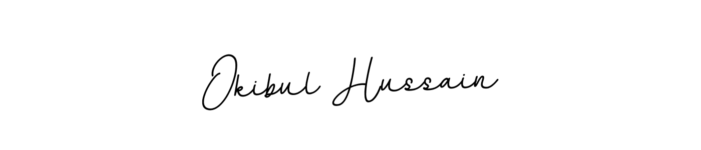 Create a beautiful signature design for name Okibul Hussain. With this signature (BallpointsItalic-DORy9) fonts, you can make a handwritten signature for free. Okibul Hussain signature style 11 images and pictures png