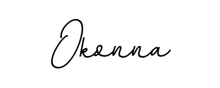 A stylish, flowing autograph style designed for name Okonna using BallpointsItalic-DORy9 typography. Perfect for digital creative projects. Okonna signature style 11 images and pictures png