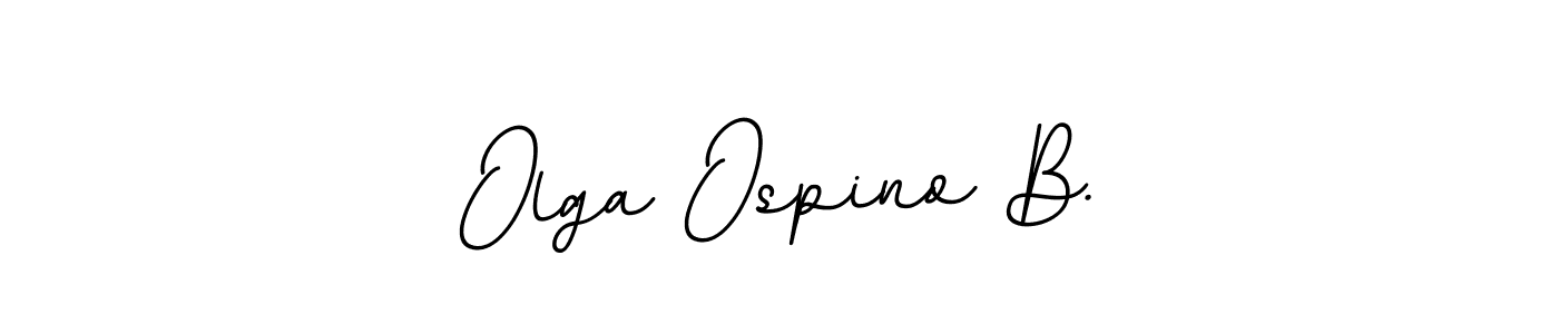 The best way (BallpointsItalic-DORy9) to make a short signature is to pick only two or three words in your name. The name Olga Ospino B. include a total of six letters. For converting this name. Olga Ospino B. signature style 11 images and pictures png