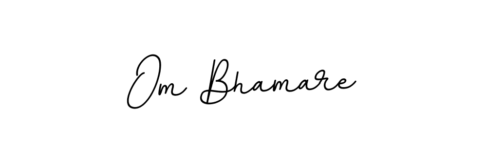 How to make Om Bhamare name signature. Use BallpointsItalic-DORy9 style for creating short signs online. This is the latest handwritten sign. Om Bhamare signature style 11 images and pictures png