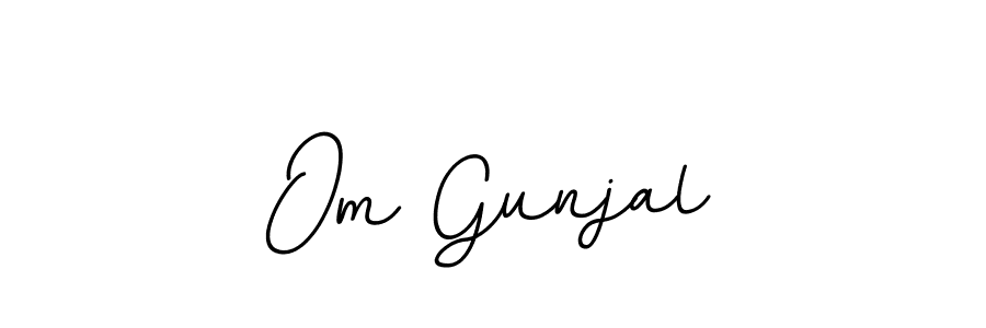 How to make Om Gunjal name signature. Use BallpointsItalic-DORy9 style for creating short signs online. This is the latest handwritten sign. Om Gunjal signature style 11 images and pictures png