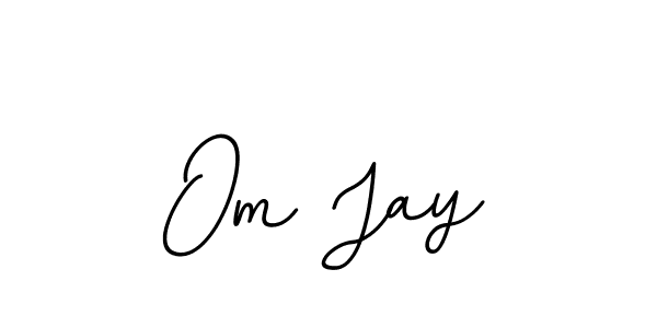 How to make Om Jay name signature. Use BallpointsItalic-DORy9 style for creating short signs online. This is the latest handwritten sign. Om Jay signature style 11 images and pictures png