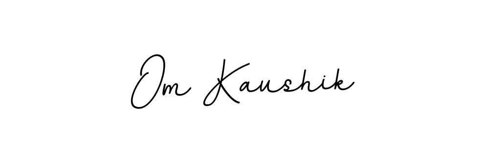 How to make Om Kaushik name signature. Use BallpointsItalic-DORy9 style for creating short signs online. This is the latest handwritten sign. Om Kaushik signature style 11 images and pictures png