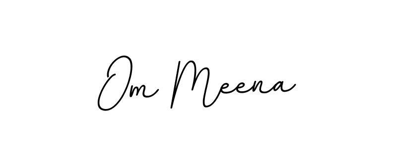 How to make Om Meena name signature. Use BallpointsItalic-DORy9 style for creating short signs online. This is the latest handwritten sign. Om Meena signature style 11 images and pictures png