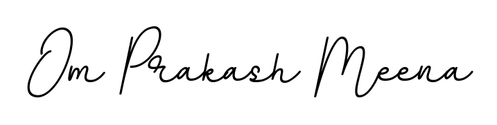Get an exclusive digital autograph for Om Prakash Meena. The BallpointsItalic-DORy9 typeface captures the charm of real penmanship on paper. Om Prakash Meena signature style 11 images and pictures png
