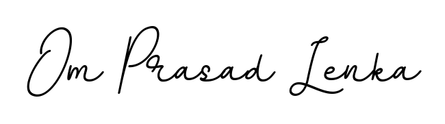 Create a personalized artistic stamp with Om Prasad Lenka in BallpointsItalic-DORy9 font. Perfect for visual artists, designers, and influencers. Om Prasad Lenka signature style 11 images and pictures png