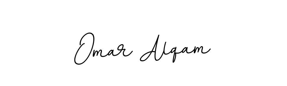 How to make Omar Alqam name signature. Use BallpointsItalic-DORy9 style for creating short signs online. This is the latest handwritten sign. Omar Alqam signature style 11 images and pictures png