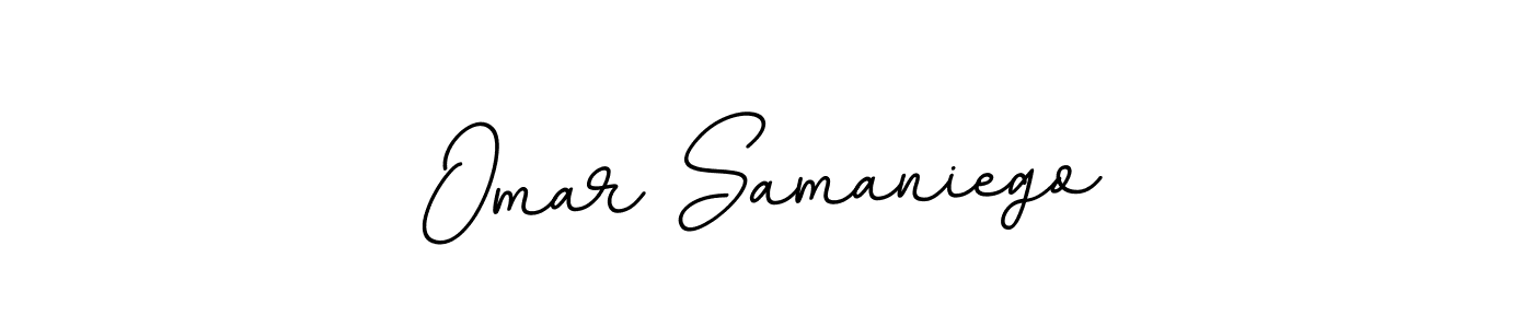 How to make Omar Samaniego name signature. Use BallpointsItalic-DORy9 style for creating short signs online. This is the latest handwritten sign. Omar Samaniego signature style 11 images and pictures png