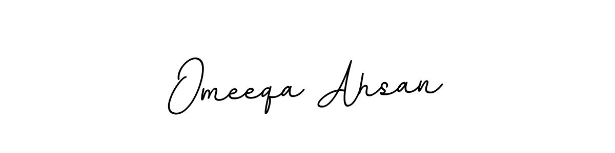 The best way (BallpointsItalic-DORy9) to make a short signature is to pick only two or three words in your name. The name Omeeqa Ahsan include a total of six letters. For converting this name. Omeeqa Ahsan signature style 11 images and pictures png