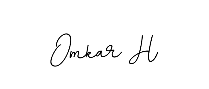This is the best signature style for the Omkar H name. Also you like these signature font (BallpointsItalic-DORy9). Mix name signature. Omkar H signature style 11 images and pictures png
