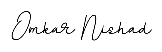 Create your official email sign-off with Omkar Nishad name in BallpointsItalic-DORy9 style. Crisp, clean, and perfectly legible across all screens. Omkar Nishad signature style 11 images and pictures png