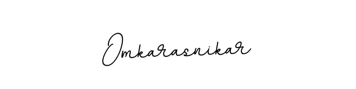 Make a beautiful signature design for name Omkarasnikar. With this signature (BallpointsItalic-DORy9) style, you can create a handwritten signature for free. Omkarasnikar signature style 11 images and pictures png