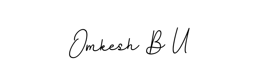 How to make Omkesh B U name signature. Use BallpointsItalic-DORy9 style for creating short signs online. This is the latest handwritten sign. Omkesh B U signature style 11 images and pictures png