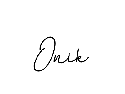 Design your own signature with our free online signature maker. With this signature software, you can create a handwritten (BallpointsItalic-DORy9) signature for name Onik. Onik signature style 11 images and pictures png