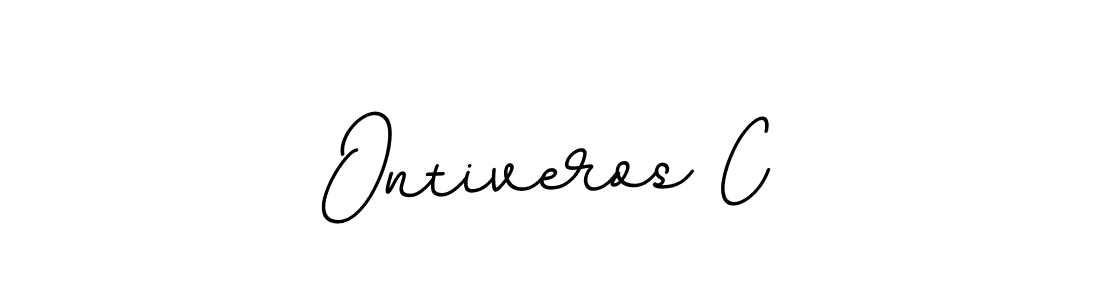 How to make Ontiveros C name signature. Use BallpointsItalic-DORy9 style for creating short signs online. This is the latest handwritten sign. Ontiveros C signature style 11 images and pictures png