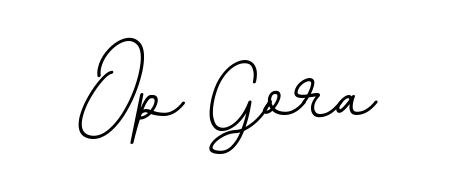 A modern signature idea for name Op Gora using BallpointsItalic-DORy9 font. Clean strokes and elegant curves make it stand out instantly. Op Gora signature style 11 images and pictures png