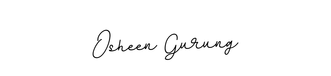 The best way (BallpointsItalic-DORy9) to make a short signature is to pick only two or three words in your name. The name Osheen Gurung include a total of six letters. For converting this name. Osheen Gurung signature style 11 images and pictures png