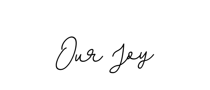 Our Joy stylish signature style. Best Handwritten Sign (BallpointsItalic-DORy9) for my name. Handwritten Signature Collection Ideas for my name Our Joy. Our Joy signature style 11 images and pictures png