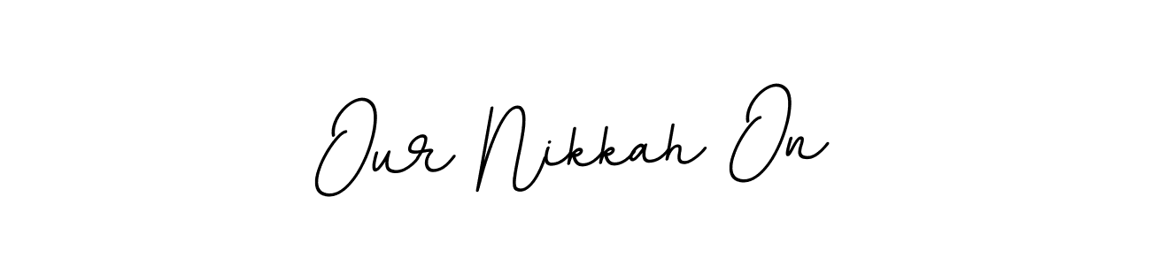 The best way (BallpointsItalic-DORy9) to make a short signature is to pick only two or three words in your name. The name Our Nikkah On include a total of six letters. For converting this name. Our Nikkah On signature style 11 images and pictures png