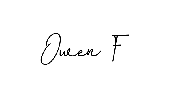 How to make Owen F name signature. Use BallpointsItalic-DORy9 style for creating short signs online. This is the latest handwritten sign. Owen F signature style 11 images and pictures png