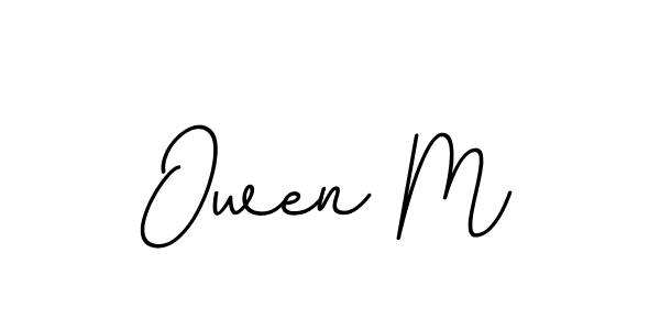 How to make Owen M name signature. Use BallpointsItalic-DORy9 style for creating short signs online. This is the latest handwritten sign. Owen M signature style 11 images and pictures png