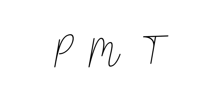 You should practise on your own different ways (BallpointsItalic-DORy9) to write your name (P  M  T) in signature. don't let someone else do it for you. P  M  T signature style 11 images and pictures png