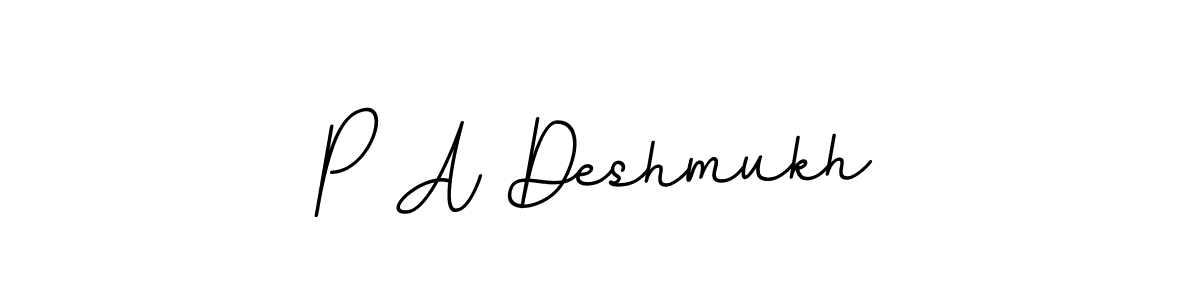 This is the best signature style for the P A Deshmukh name. Also you like these signature font (BallpointsItalic-DORy9). Mix name signature. P A Deshmukh signature style 11 images and pictures png