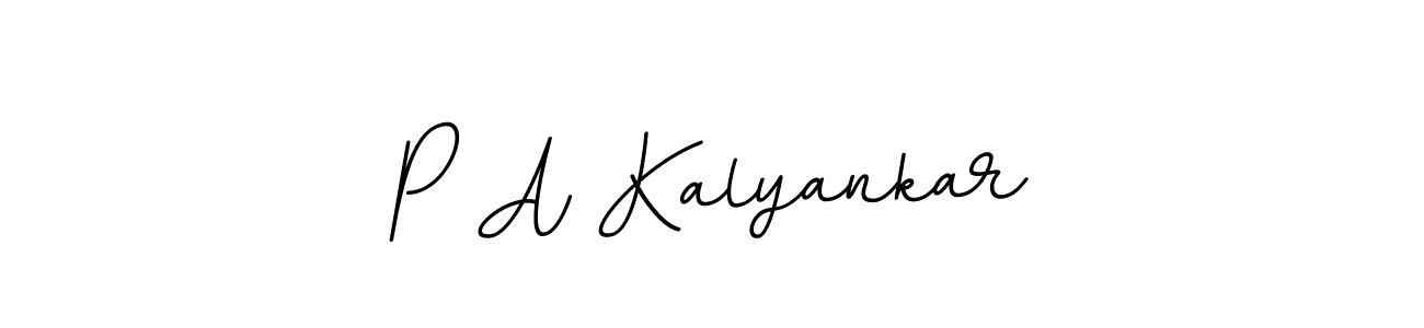 How to make P A Kalyankar name signature. Use BallpointsItalic-DORy9 style for creating short signs online. This is the latest handwritten sign. P A Kalyankar signature style 11 images and pictures png