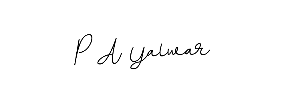 Use a signature maker to create a handwritten signature online. With this signature software, you can design (BallpointsItalic-DORy9) your own signature for name P A Yalwar. P A Yalwar signature style 11 images and pictures png