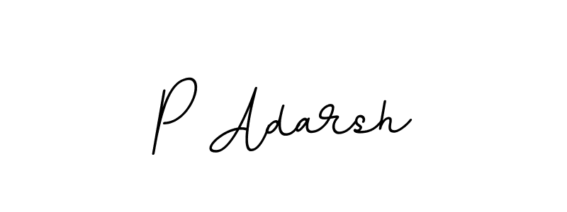 Design your own signature with our free online signature maker. With this signature software, you can create a handwritten (BallpointsItalic-DORy9) signature for name P Adarsh. P Adarsh signature style 11 images and pictures png