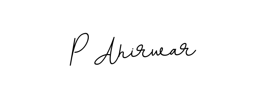 Use a signature maker to create a handwritten signature online. With this signature software, you can design (BallpointsItalic-DORy9) your own signature for name P Ahirwar. P Ahirwar signature style 11 images and pictures png