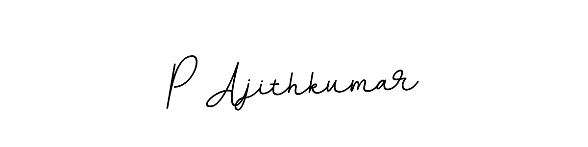 The best way (BallpointsItalic-DORy9) to make a short signature is to pick only two or three words in your name. The name P Ajithkumar include a total of six letters. For converting this name. P Ajithkumar signature style 11 images and pictures png