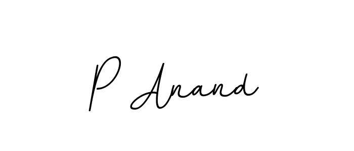 Create a beautiful signature design for name P Anand. With this signature (BallpointsItalic-DORy9) fonts, you can make a handwritten signature for free. P Anand signature style 11 images and pictures png