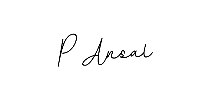 Use a signature maker to create a handwritten signature online. With this signature software, you can design (BallpointsItalic-DORy9) your own signature for name P Ansal. P Ansal signature style 11 images and pictures png