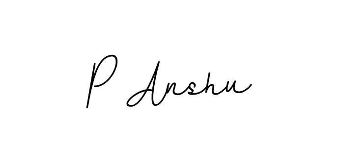 How to make P Anshu name signature. Use BallpointsItalic-DORy9 style for creating short signs online. This is the latest handwritten sign. P Anshu signature style 11 images and pictures png