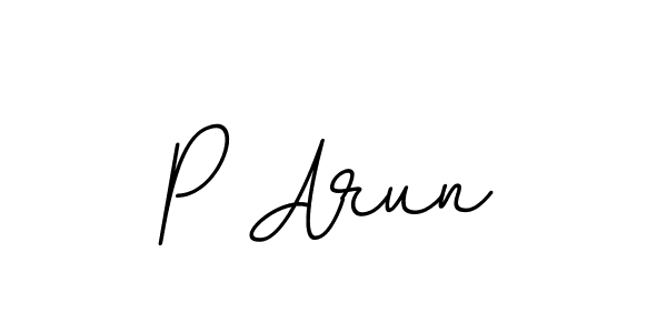 Design your own signature with our free online signature maker. With this signature software, you can create a handwritten (BallpointsItalic-DORy9) signature for name P Arun. P Arun signature style 11 images and pictures png