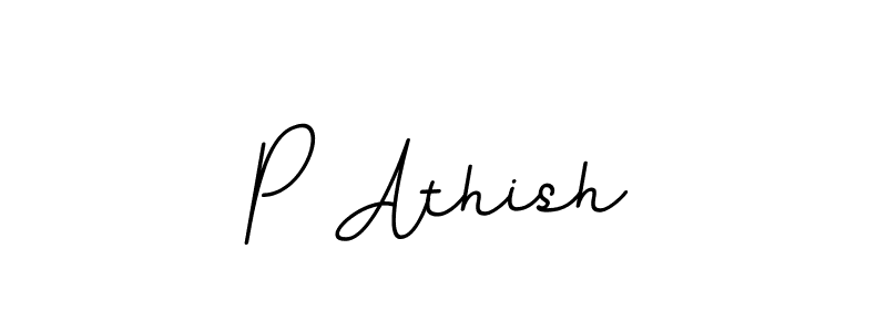 Use a signature maker to create a handwritten signature online. With this signature software, you can design (BallpointsItalic-DORy9) your own signature for name P Athish. P Athish signature style 11 images and pictures png
