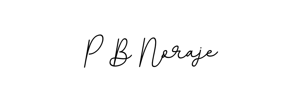 How to make P B Noraje name signature. Use BallpointsItalic-DORy9 style for creating short signs online. This is the latest handwritten sign. P B Noraje signature style 11 images and pictures png