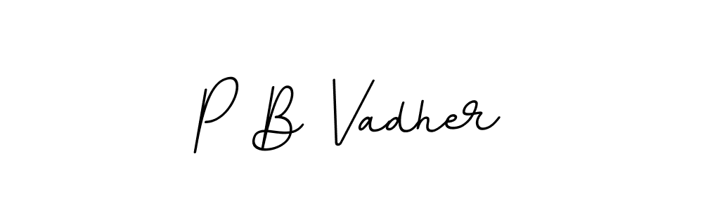 BallpointsItalic-DORy9 is a professional signature style that is perfect for those who want to add a touch of class to their signature. It is also a great choice for those who want to make their signature more unique. Get P B Vadher name to fancy signature for free. P B Vadher signature style 11 images and pictures png