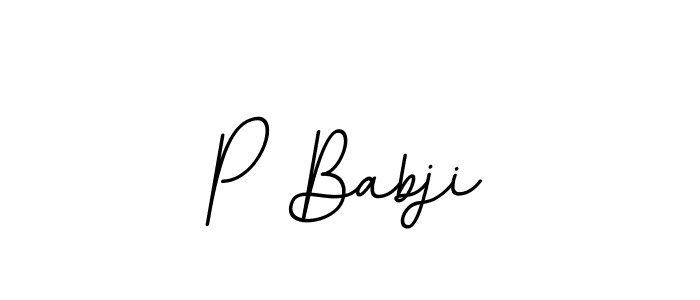 Create a beautiful signature design for name P Babji. With this signature (BallpointsItalic-DORy9) fonts, you can make a handwritten signature for free. P Babji signature style 11 images and pictures png