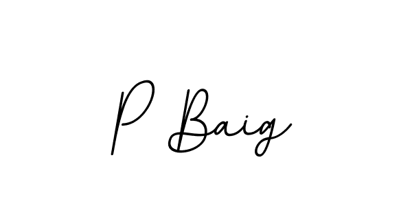 Design your own signature with our free online signature maker. With this signature software, you can create a handwritten (BallpointsItalic-DORy9) signature for name P Baig. P Baig signature style 11 images and pictures png