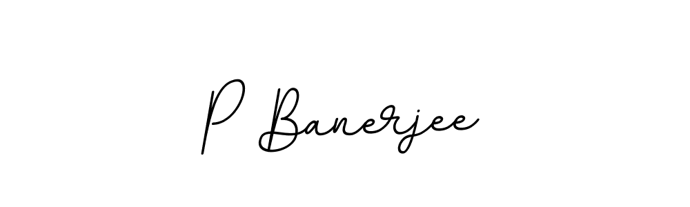 Use a signature maker to create a handwritten signature online. With this signature software, you can design (BallpointsItalic-DORy9) your own signature for name P Banerjee. P Banerjee signature style 11 images and pictures png
