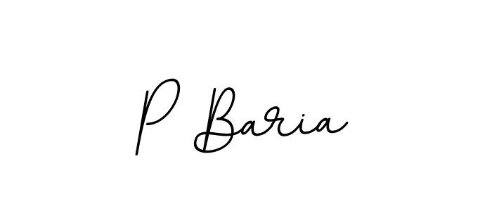 Design your own signature with our free online signature maker. With this signature software, you can create a handwritten (BallpointsItalic-DORy9) signature for name P Baria. P Baria signature style 11 images and pictures png